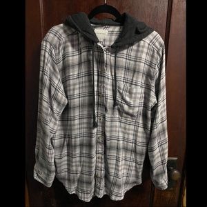 American Eagle Hooded Flannel